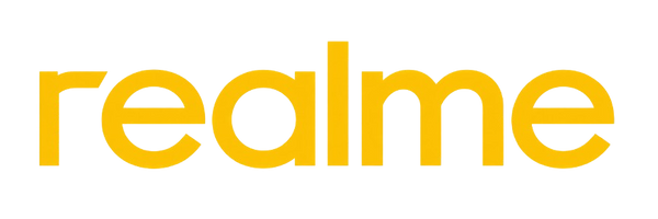 Realme brand logo in yellow text on a black background