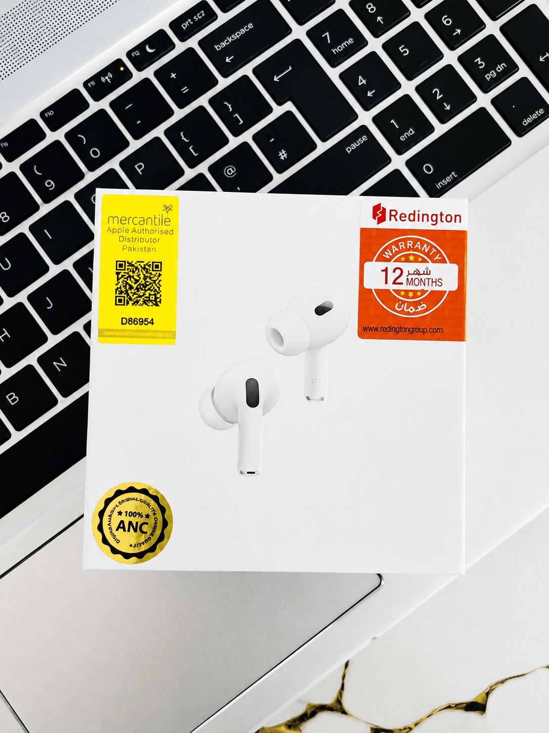 White AirPods Pro 2 ANC master copy earbuds with USB-C magnetic charging case and AirPods-style pairing pop-up
