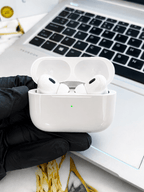 white AirPods Pro 2 ANC style wireless earbuds with USB-C magnetic charging case