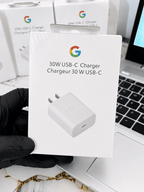 White Google 30W USB-C power charger compact wall adapter