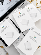 White Google 30W USB-C Power Charger with compact design and USB PD 3.0 support