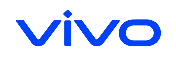 Blue vivo brand logo on a black background